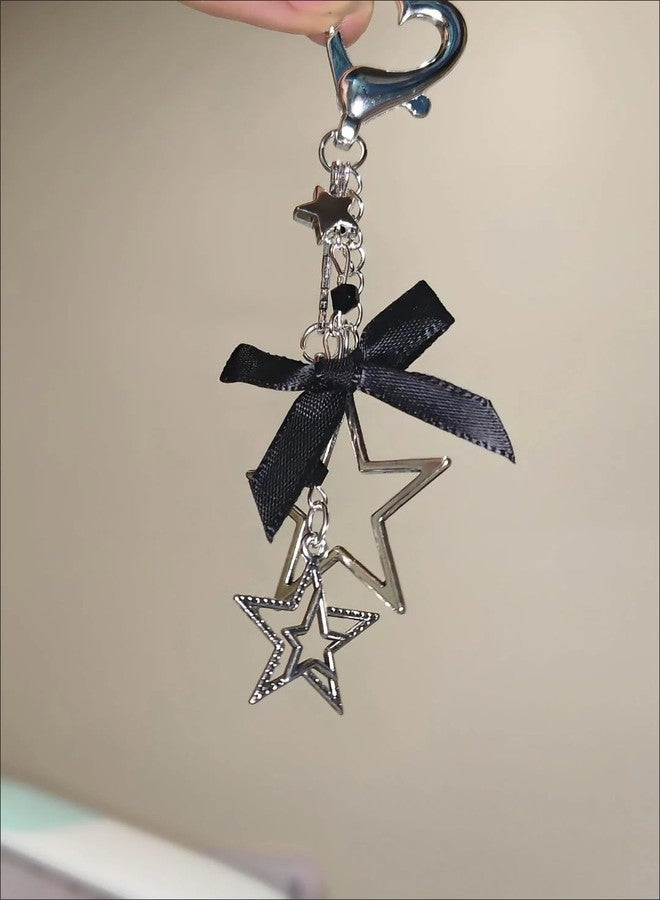 WELLRI Cute Y2K Star Keychain Bag Charm Black Bow Heart Kawaii Pendant Ita Bag Purse Decor Accessory Women Girls Gifts - Image 5